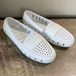 Women's FLOAFERS White RUBBER 2.0 Driver WATER Shoes SLIP-ON Loafers  7